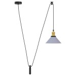 vidaXL Lampă suspendată reglabilă pe înălțime E27 gri lucios metal vidaXL Lampă suspendată reglabilă pe înălțime E27 gri lucios metal