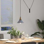 vidaXL Lampă suspendată reglabilă pe înălțime E27 gri lucios metal vidaXL Lampă suspendată reglabilă pe înălțime E27 gri lucios metal