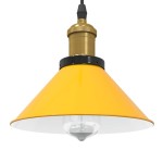 vidaXL Lampă suspendată reglabilă pe înălțime E27 Galben lucios Metal vidaXL Lampă suspendată reglabilă pe înălțime E27 Galben lucios Metal