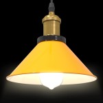 vidaXL Lampă suspendată reglabilă pe înălțime E27 Galben lucios Metal vidaXL Lampă suspendată reglabilă pe înălțime E27 Galben lucios Metal
