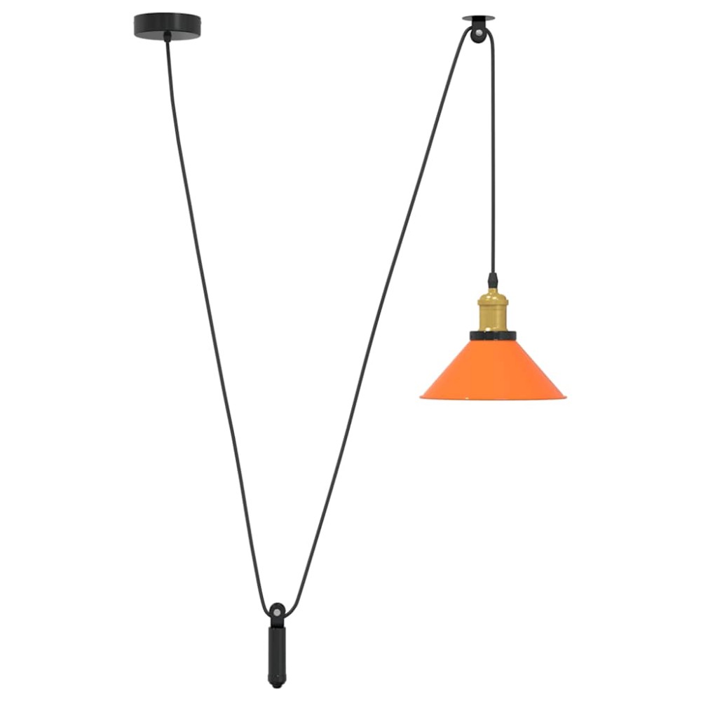 vidaXL Lampă suspendată reglabilă înălțime E27 Portocaliu lucios Metal