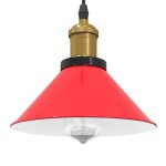 vidaXL Lampă suspendată reglabilă pe înălțime E27 roșu lucios metal vidaXL Lampă suspendată reglabilă pe înălțime E27 roșu lucios metal