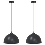 vidaXL Lămpi de suspendare 2 buc E27 Negru Ø 30 cm Metal vidaXL Lămpi de suspendare 2 buc E27 Negru Ø 30 cm Metal