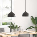 vidaXL Lămpi de suspendare 2 buc E27 Negru Ø 30 cm Metal vidaXL Lămpi de suspendare 2 buc E27 Negru Ø 30 cm Metal