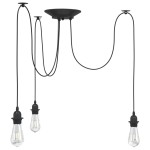 vidaXL Lampă suspendată cu 3 suporturi E27 metal negru vidaXL Lampă suspendată cu 3 suporturi E27 metal negru