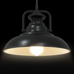 vidaXL Lampă suspendată E27 Negru Ø 31 cm Fier vidaXL Lampă suspendată E27 Negru Ø 31 cm Fier
