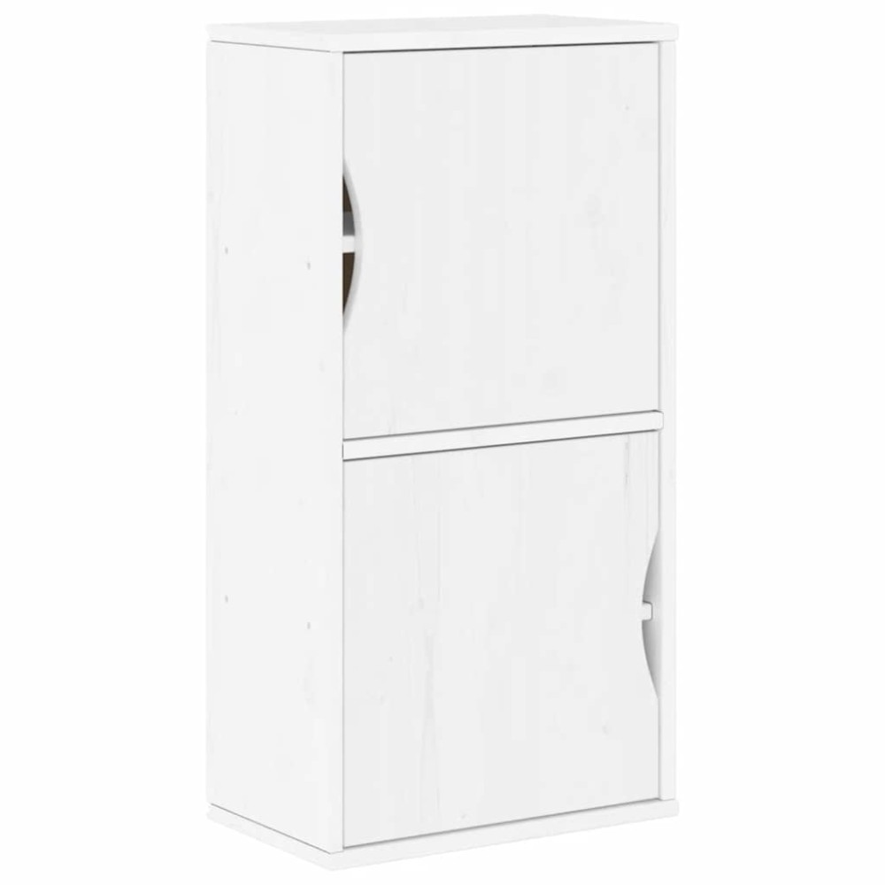vidaXL Dulap lateral „ODDA” alb 40x24x79 cm, lemn masiv de pin