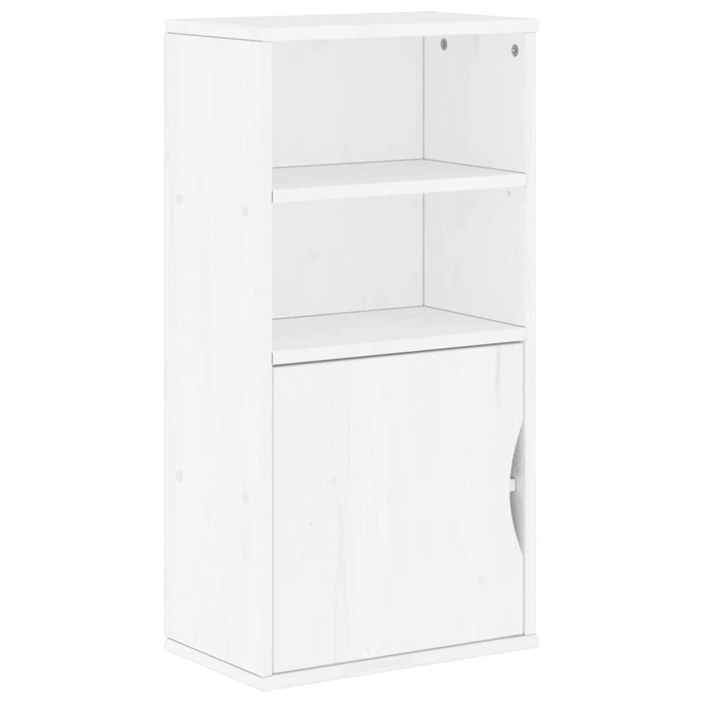 vidaXL Dulap lateral „ODDA” alb 40x24x79 cm, lemn masiv de pin
