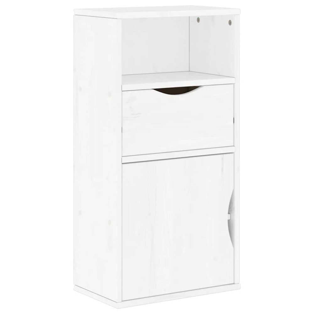 vidaXL Dulap lateral cu sertar „ODDA” alb 40x24x79cm lemn masiv de pin