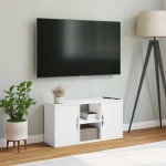 vidaXL Dulap TV „ODDA” alb 79x24x40 cm din lemn masiv de pin