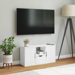 vidaXL Dulap TV cu sertar „ODDA” alb 79x24x40 cm lemn masiv de pin vidaXL Dulap TV cu sertar „ODDA” alb 79x24x40 cm lemn masiv de pin