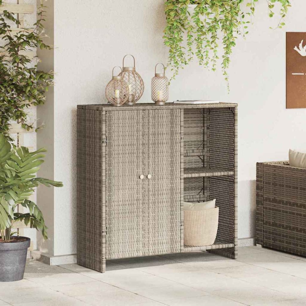 vidaXL Dulap de depozitare Gri deschis 100 x 36 x 102cm Ratan