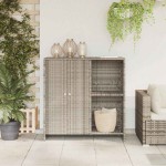 vidaXL Dulap de depozitare Gri deschis 100 x 36 x 102cm Ratan vidaXL Dulap de depozitare Gri deschis 100 x 36 x 102cm Ratan