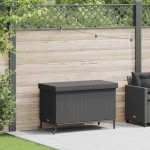 vidaXL Ladă depozitare de grădină cu roți negru,110x55x73 cm poliratan vidaXL Ladă depozitare de grădină cu roți negru,110x55x73 cm poliratan