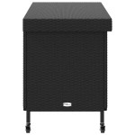 vidaXL Ladă depozitare de grădină cu roți negru,110x55x73 cm poliratan vidaXL Ladă depozitare de grădină cu roți negru,110x55x73 cm poliratan