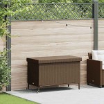 vidaXL Ladă depozitare de grădină cu roți, maro 110x55x73 cm poliratan vidaXL Ladă depozitare de grădină cu roți, maro 110x55x73 cm poliratan