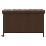 vidaXL Ladă depozitare de grădină cu roți, maro 110x55x73 cm poliratan vidaXL Ladă depozitare de grădină cu roți, maro 110x55x73 cm poliratan