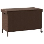vidaXL Ladă depozitare de grădină cu roți, maro 110x55x73 cm poliratan vidaXL Ladă depozitare de grădină cu roți, maro 110x55x73 cm poliratan