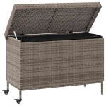 vidaXL Ladă depozitare de grădină cu roți, gri 110x55x73 cm poliratan vidaXL Ladă depozitare de grădină cu roți, gri 110x55x73 cm poliratan