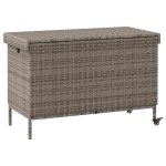 vidaXL Ladă depozitare de grădină cu roți, gri 110x55x73 cm poliratan vidaXL Ladă depozitare de grădină cu roți, gri 110x55x73 cm poliratan
