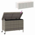 vidaXL Ladă depozitare de grădină cu roți, gri 110x55x73 cm poliratan vidaXL Ladă depozitare de grădină cu roți, gri 110x55x73 cm poliratan