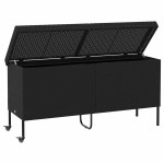 vidaXL Ladă depozitare de grădină cu roți negru 160x55x75 cm poliratan vidaXL Ladă depozitare de grădină cu roți negru 160x55x75 cm poliratan