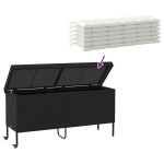 vidaXL Ladă depozitare de grădină cu roți negru 160x55x75 cm poliratan vidaXL Ladă depozitare de grădină cu roți negru 160x55x75 cm poliratan
