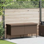 vidaXL Ladă depozitare de grădină cu roți, maro 160x55x75 cm poliratan vidaXL Ladă depozitare de grădină cu roți, maro 160x55x75 cm poliratan