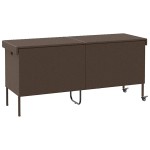 vidaXL Ladă depozitare de grădină cu roți, maro 160x55x75 cm poliratan vidaXL Ladă depozitare de grădină cu roți, maro 160x55x75 cm poliratan