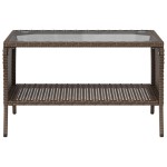 vidaXL Canapea de grădină cu 2 locuri cu perne și masă polirattan maro