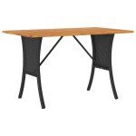 vidaXL Canapea de grădină cu 3 locuri cu perne și masă poliratan negru