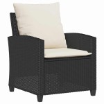 vidaXL Set mobilier de grădină cu perne, 4 piese, negru, poliratan vidaXL Set mobilier de grădină cu perne, 4 piese, negru, poliratan