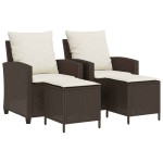 vidaXL Set canapele de grădină, 4 piese, cu perne, maro poliratan maro vidaXL Set canapele de grădină, 4 piese, cu perne, maro poliratan maro