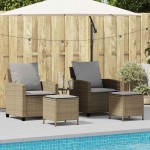vidaXL Set canapele de grădină, 4 piese, cu perne, bej, poliratan vidaXL Set canapele de grădină, 4 piese, cu perne, bej, poliratan