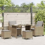 vidaXL Set canapele de grădină, 4 piese, cu perne, bej, poliratan vidaXL Set canapele de grădină, 4 piese, cu perne, bej, poliratan