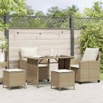 vidaXL Set canapele de grădină, 4 piese, cu perne, bej, poliratan vidaXL Set canapele de grădină, 4 piese, cu perne, bej, poliratan