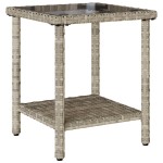 vidaXL Canapea de grădină cu masă și perne în formă de L gri deschis