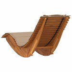 vidaXL Șezlong balansoar cu pernă, lemn masiv de acacia vidaXL Șezlong balansoar cu pernă, lemn masiv de acacia