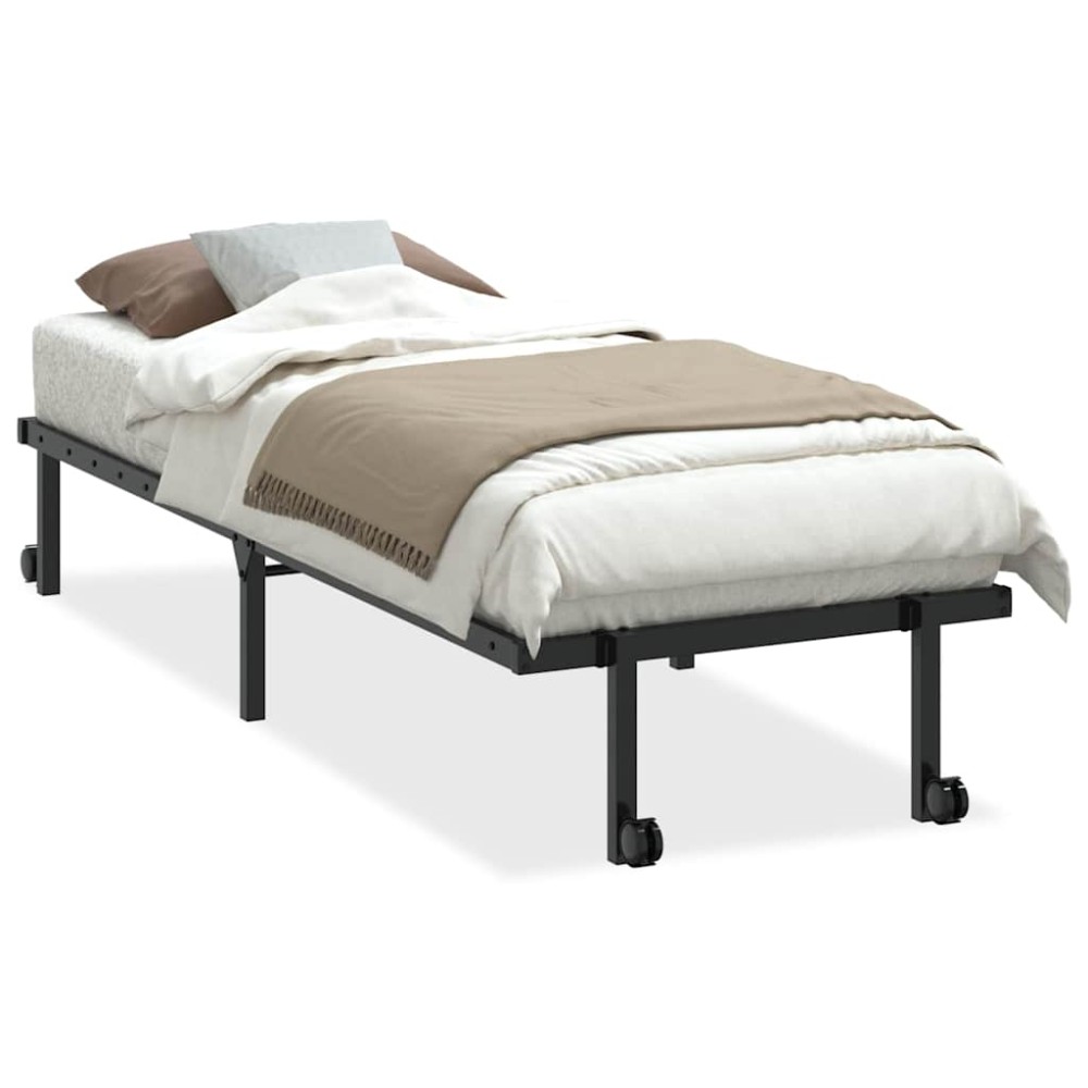 vidaXL Cadru de pat fără saltea Pliabil Negru 80x200 cm Oțel