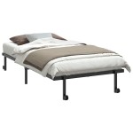vidaXL Cadru de pat fără saltea pliabil negru 100x190 cm oțel