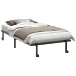 vidaXL Cadru de pat fără saltea pliabil negru 107x203 cm oțel vidaXL Cadru de pat fără saltea pliabil negru 107x203 cm oțel