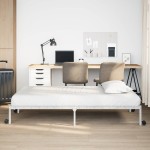 vidaXL Cadru de pat fără saltea pliabil alb 75x190 cm oțel