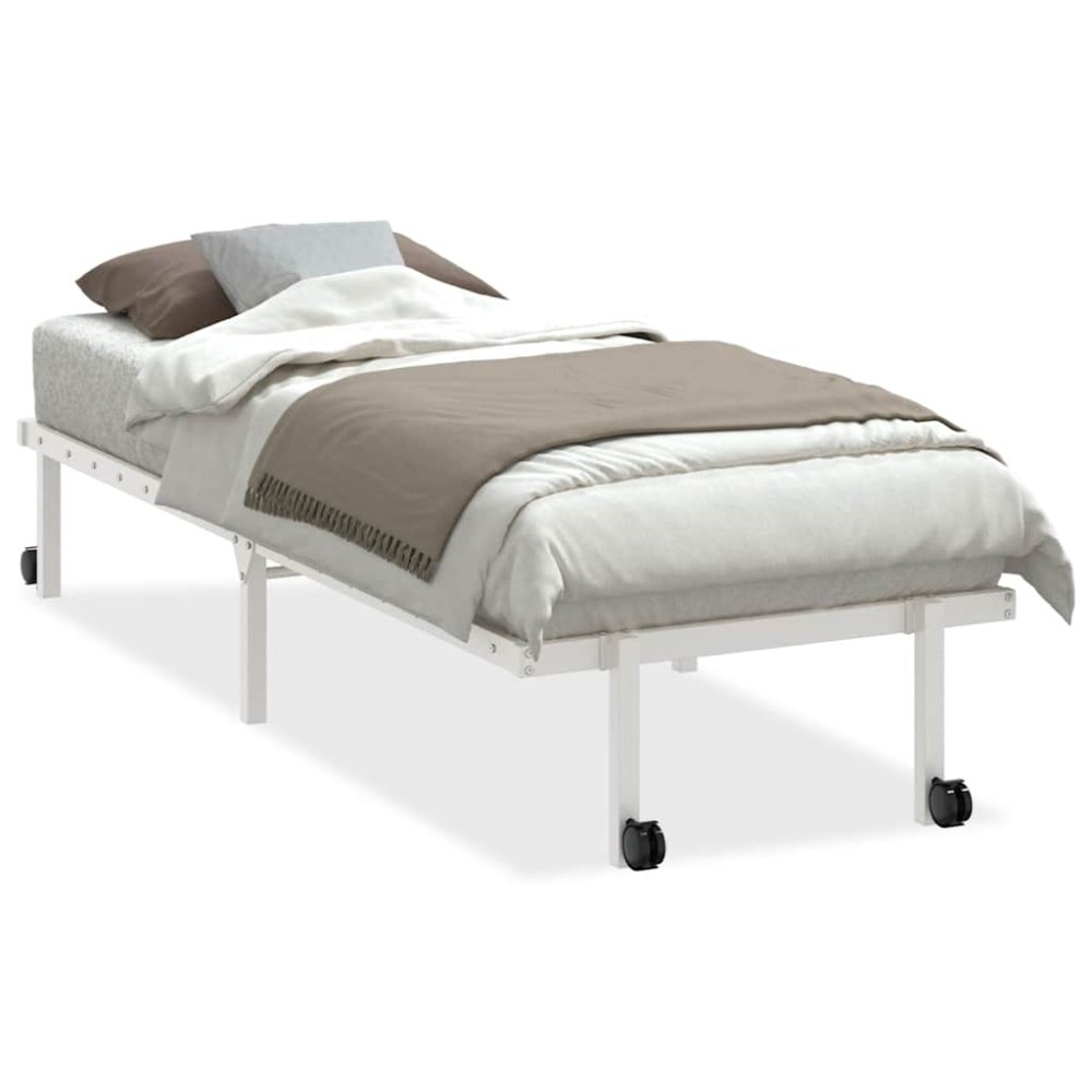 vidaXL Cadru de pat fără saltea pliabil alb 80x200 cm oțel
