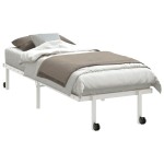 vidaXL Cadru de pat fără saltea pliabil alb 80x200 cm oțel