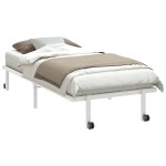 vidaXL Cadru de pat fără saltea pliabil alb 90x190 cm oțel