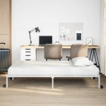 vidaXL Cadru de pat fără saltea pliabil alb 90x190 cm oțel