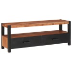 vidaXL Dulap pentru stocare media cu sertar Maro lemn masiv de acacia