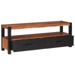 vidaXL Dulap pentru stocare media cu sertar Maro lemn masiv de acacia