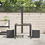 vidaXL Scaune de grădină cu perne 2 buc Negru 40x40x43 cm Poly Ratan vidaXL Scaune de grădină cu perne 2 buc Negru 40x40x43 cm Poly Ratan