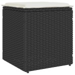 vidaXL Scaune de grădină cu perne 2 buc Negru 40x40x43 cm Poly Ratan vidaXL Scaune de grădină cu perne 2 buc Negru 40x40x43 cm Poly Ratan